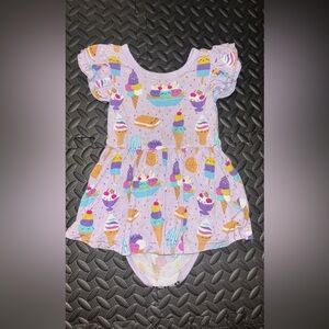 Little Sleepies Ice Cream Social Twirl dress w/bodysuit (12-18m)